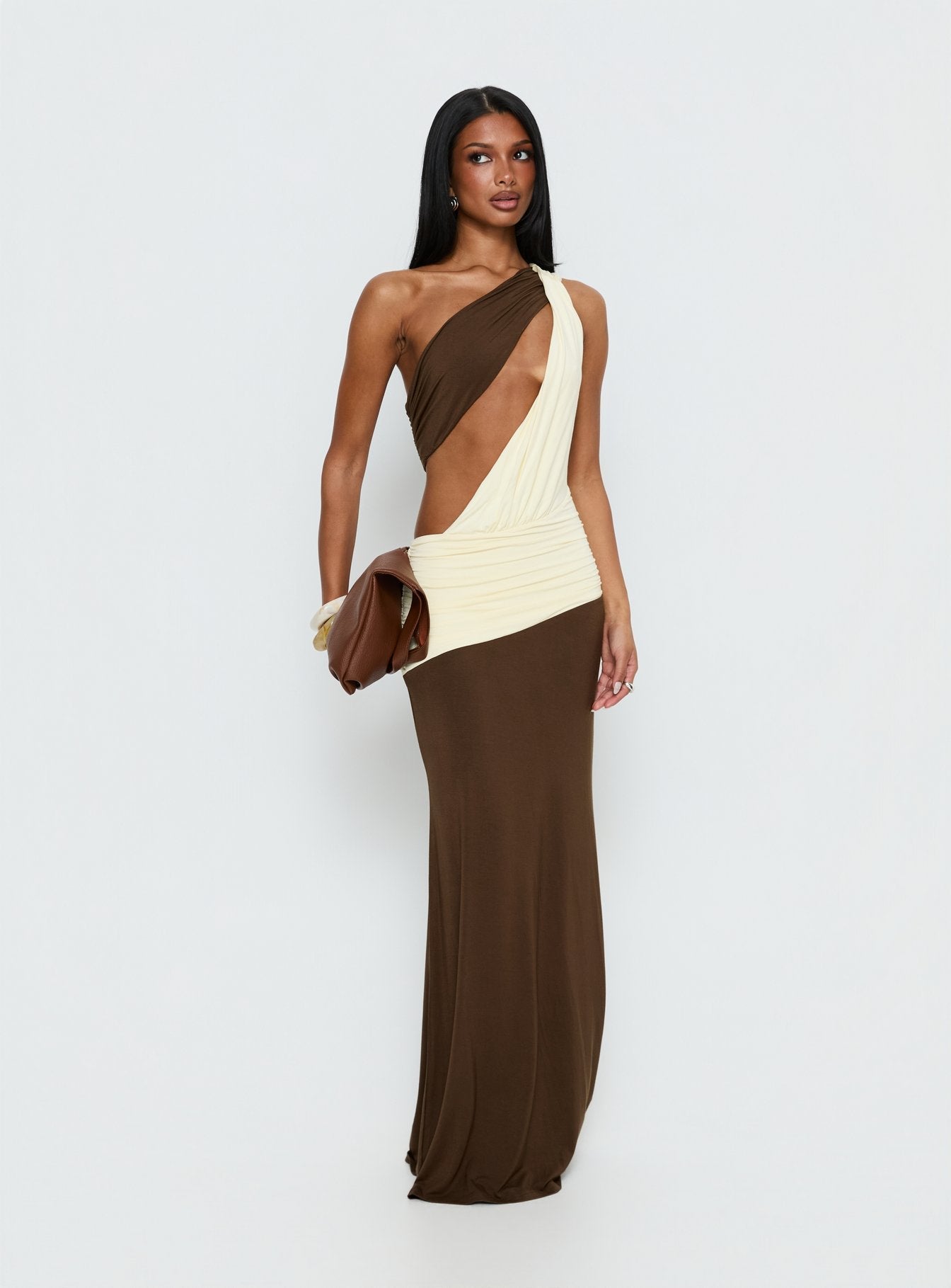 Loletta Draped One Shoulder Maxi Dress