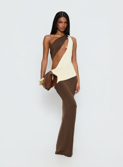 Loletta Draped One Shoulder Maxi Dress